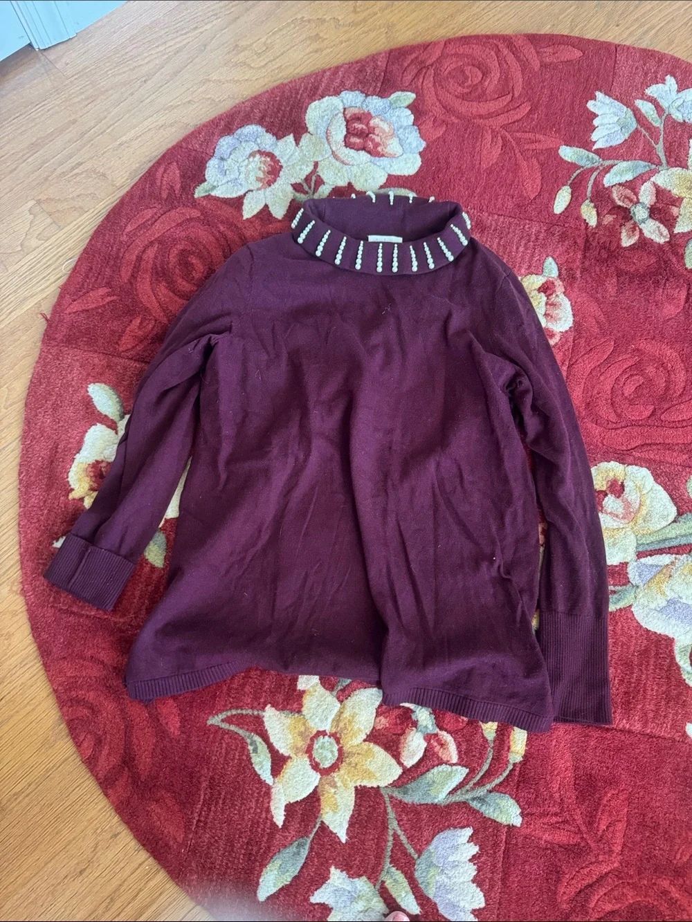 Beaded neck sweater